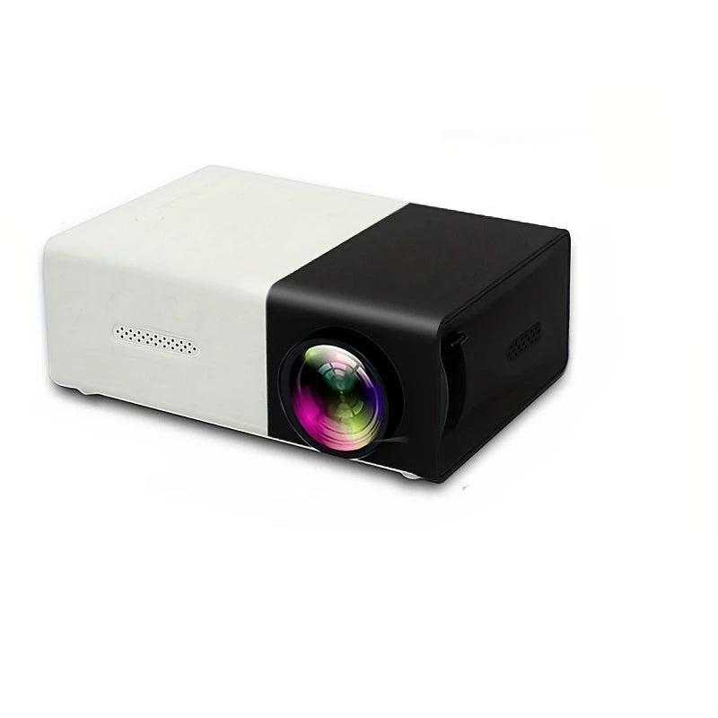 1Pc Bright 3000+ Lumen HD Mini Projector – Portable, 3D-Ready, Multi-Device Compatible, with Remote