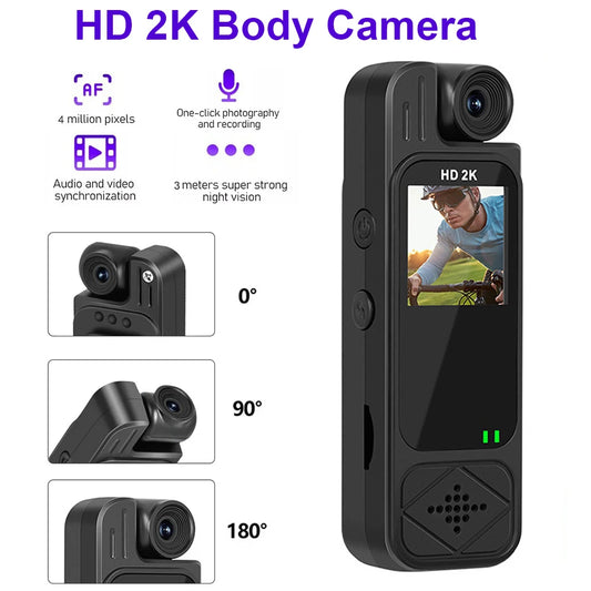 2K Full HD Sport& Action Video Cameras for Body Mounted Camera Night Vision Digital Video Recorder 1.3inch Bodycam Police Camera