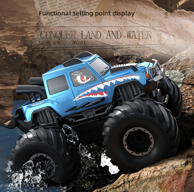 KBDFA Q215 Amphibious RC Car 2.4G 4WD Remote Control Truck Climbing Off Road Waterproof Armored Vehicles Kid Toys Gift