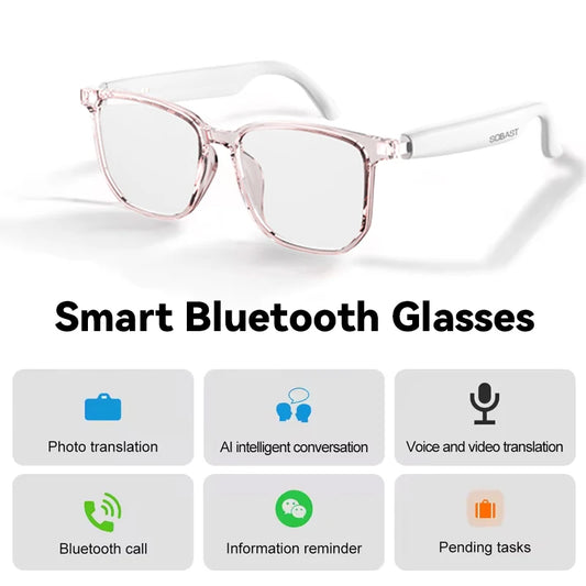 2025 Summer New Smart Glasses For Women‘s BT5.4 163 Online Language AI Translation 9H Battery Life Magnetic Charging Rim Glasses