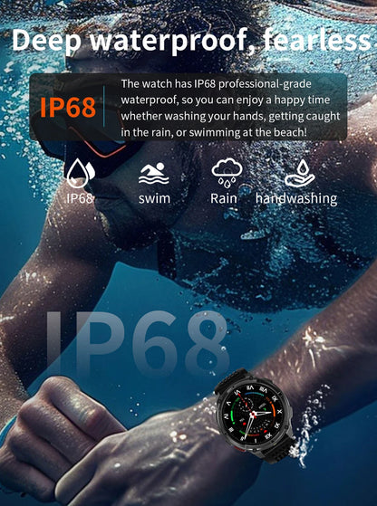 GPS Outdoor Sports Smartwatches 1100mAh Large Battery LED Light Compass 3ATM Waterproof Bluetooth Call Smart Watch 2025 New