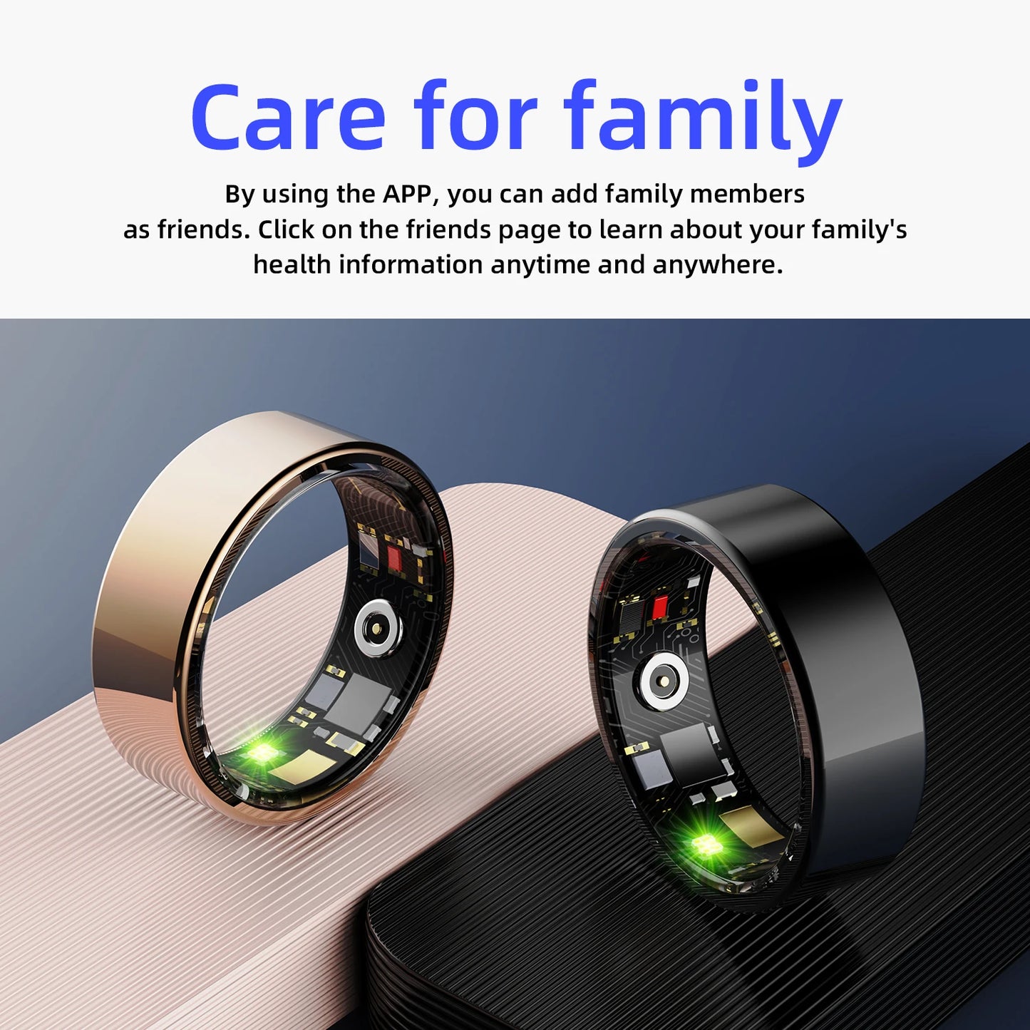 New for Xiaomi smart ring， equipped with healthmonitor， sleep monitor, men's and women's waterproof multifunctional sports ring