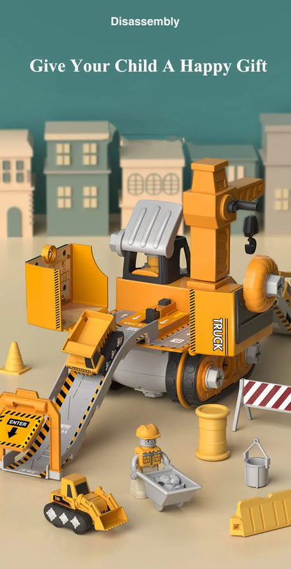 Kids Engineering Vehicle Electric Drill Tool Toys Match Children Educational Assembled Sets Tools For Boys Nut Building Gift