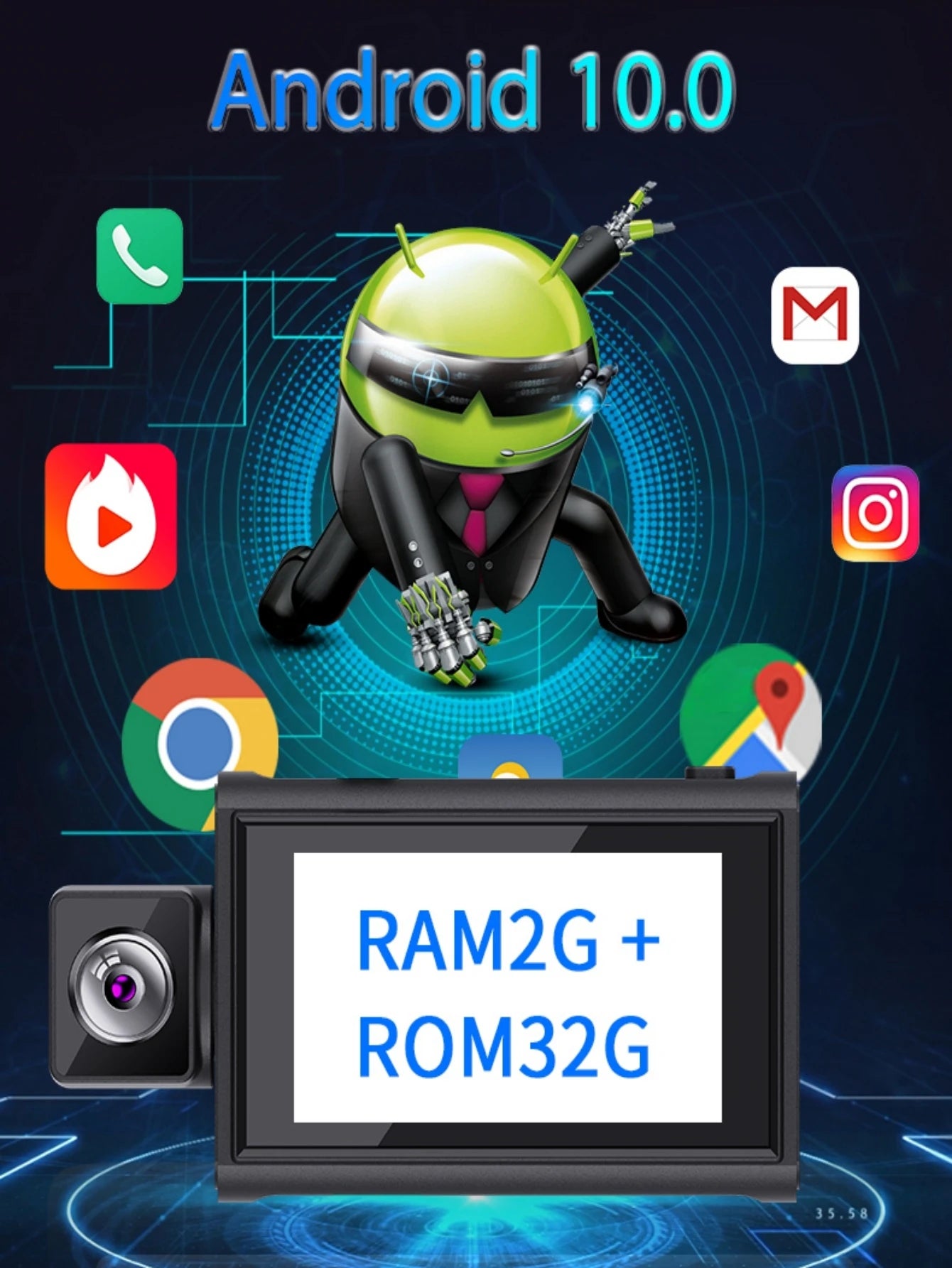 Dash Cam 3Inch 4G Android10.0  GPS Navigation ADAS Car Dvr Camera Full HD 1080P Car Video Recorder DVR WiFi BT