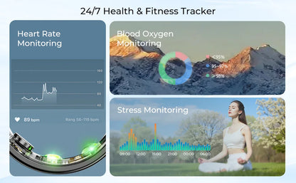 Smart Rings Bluetooth Gesture Swipe Control Sleep Heart Rate Oxygen Monitoring Multi Sports Modes Waterproof Women Health Ring