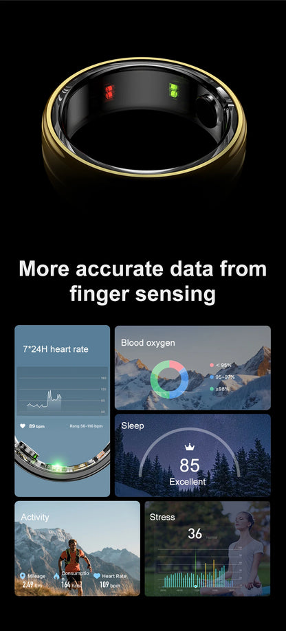 2025 R06 Smart Ring Men Women Health Monitor IP68 Waterproof Man Smartring Fitness Tracking Smart Rings Multiple Sport Modes