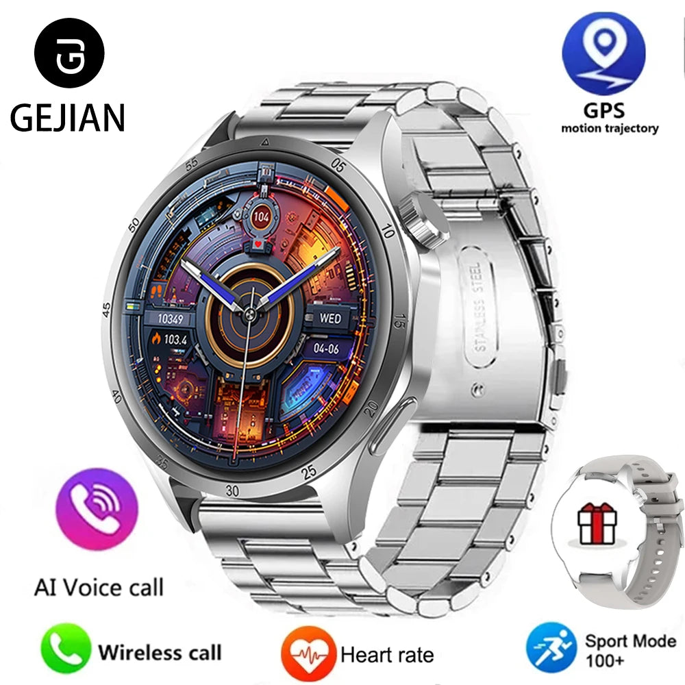 2025 New Mens Smart Watch 360 * 360 Bluetooth Call Smartwatch AMOLED Screen GPS Smart Watches NFC Waterproof Smart Watch for Men