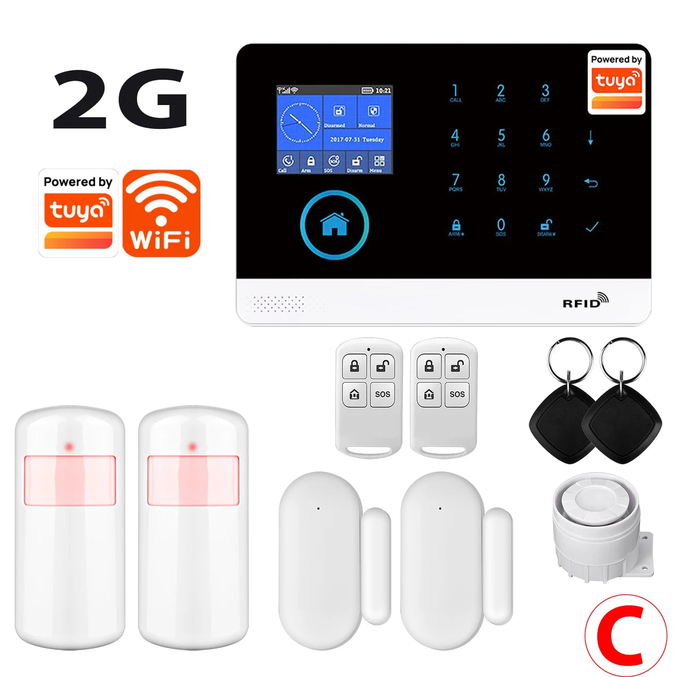 WiFi Alarm System for Home Burglar Security Tuya Smart House App Control 433MHz GSM Wireless With Motion Sensor Camera