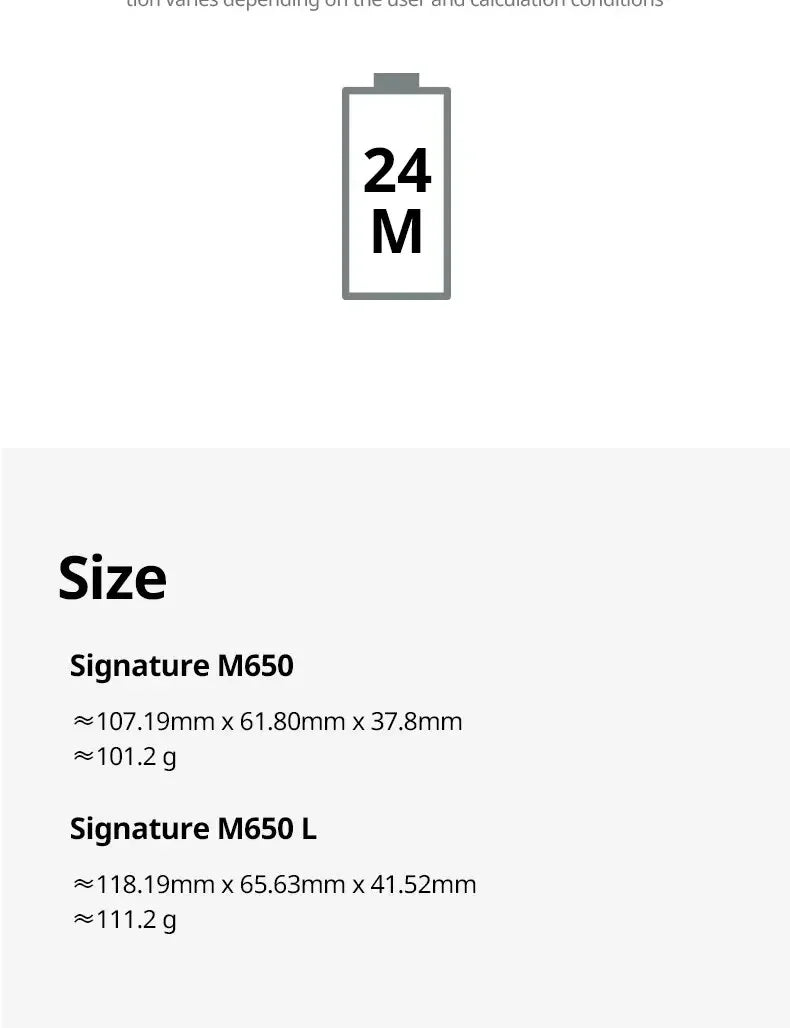 Wireless Logitech M650/650L - Large Size, 24-Month Battery, Ideal for Office Work & Home Use