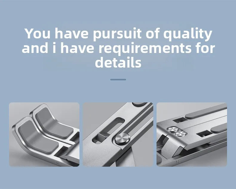 Computer stand, notebook folding, heat dissipation, aluminum alloy bracket, portable storage, lifting laptop stand