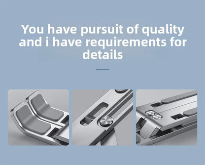 Computer stand, notebook folding, heat dissipation, aluminum alloy bracket, portable storage, lifting laptop stand