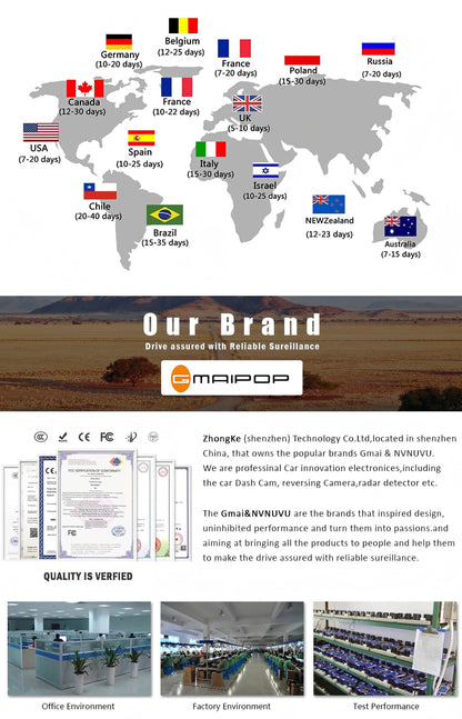 Dashcam for cars 4K UHD Recording Car Camera HDR Night Vision Video Recorder Builtin WiFi 24H Parking Monitoring car accessories