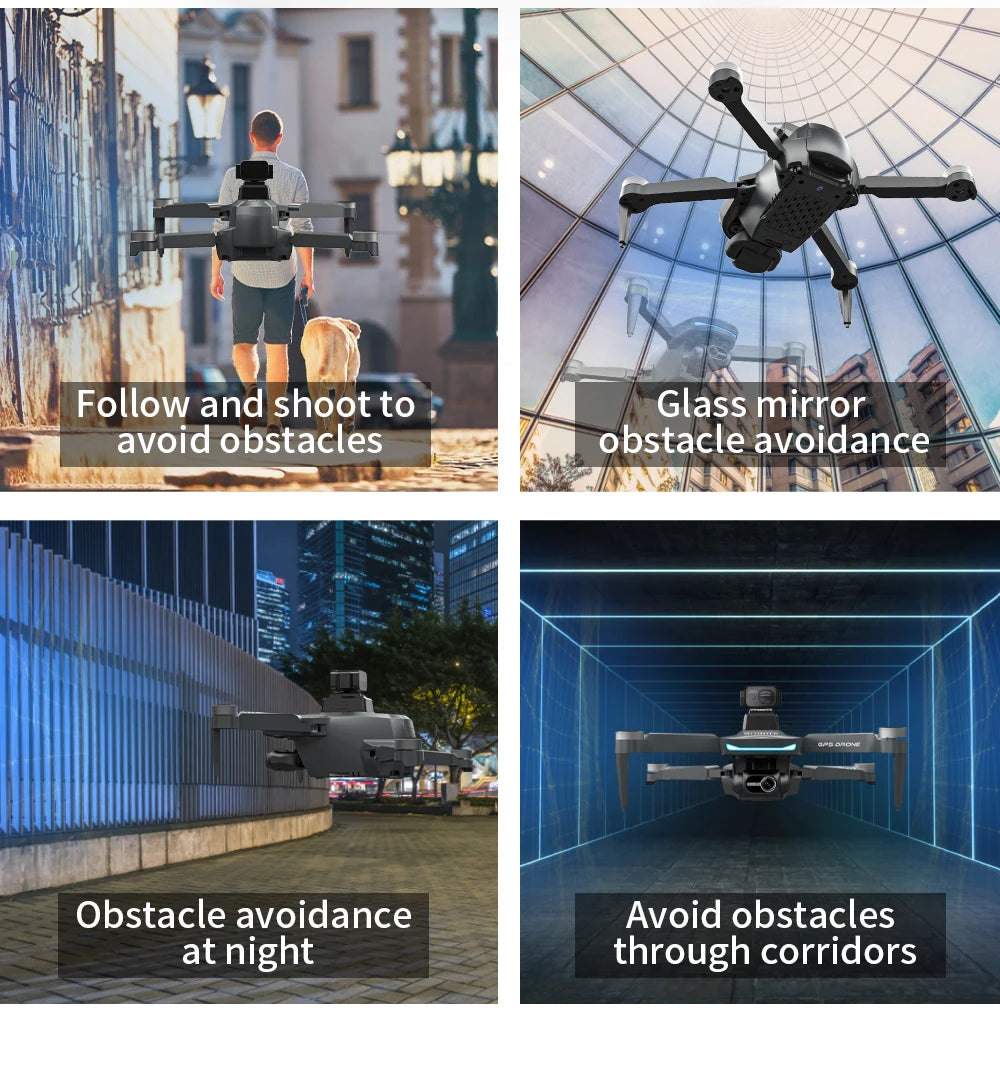 8K Professional Drone Dual Camera Obstacle Avoidance Flyer 2 Axis Gimbal Brushless Helicopter GPS RC Toys New L200 PRO MAX