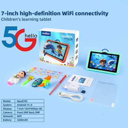 New Cartoon Pattern Kids Tablet 7 Inch Quad Core 4GB RAM 128GB ROM Android Learning Education Games Tablets Children's Gifts