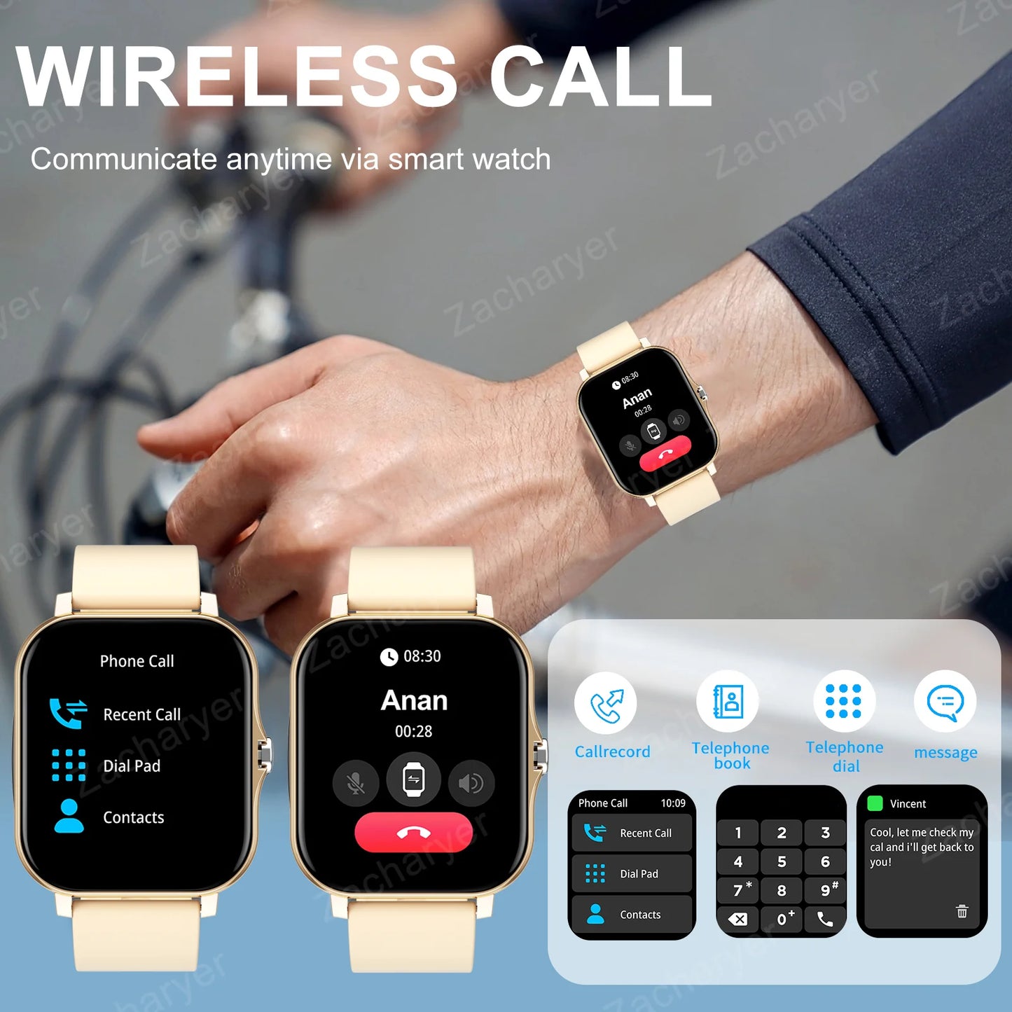 2025 Smart Watch, Sports Watch, Incoming Call Alert Multiple APP Alerts, Fashionable for Men and Women, iPhone/Andriod