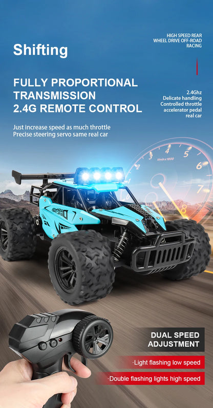 RC8 Racing Model Toy Alloy Remote Control Car 2.4GRC Proportional Throttle 1:16 Highspeed Big Foot Climbing off Road Vehicle