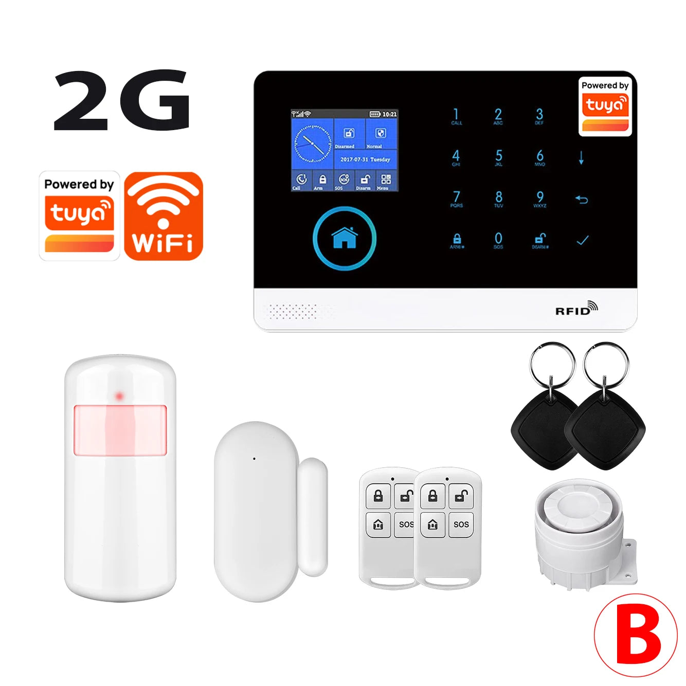 WiFi Alarm System for Home Burglar Security Tuya Smart House App Control 433MHz GSM Wireless With Motion Sensor Camera