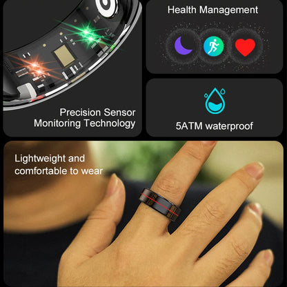 R04 Smart Ring for Men Women 5ATM Waterproof With Charging Case Health and Sleep Monitor Ring Multi-sport Mode Camera Control