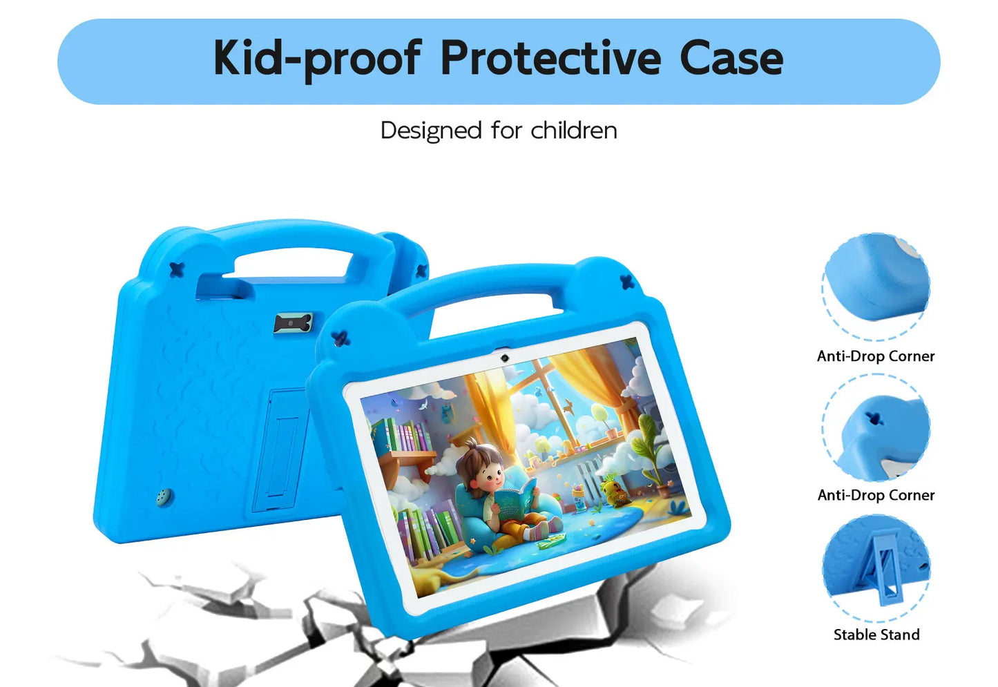 ANRY Kids Tablet 10.1inch Tablet Android 15 8GB(4+4 Expand) RAM 64GB ROM with Octa-Core 5000mAh Tablette 2025 Children's Gifts