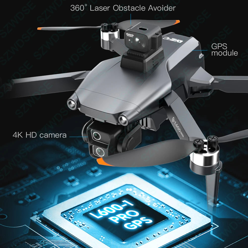 New L600 Pro-1 Max Drone 3-Axis 4K HD Dual Camera Brushless Motor With Laser Obstacle Avoidance GPS 5G WIFI Quadrotor Rc Dron