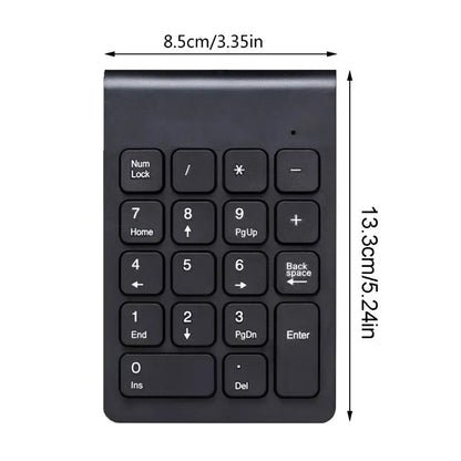 Wireless Digital Keyboard for Accounting Teller Laptop Notebook Tablets 18 Keys