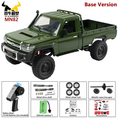 MN MODEL RC 1:12 4x4 Jungle Diving Car Climbing Off-road Wading Vehicle Rock Crawler Shovel Tool Box Truck Toy for Adult Gift