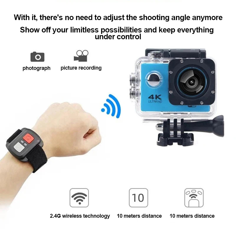 Ultra HD 4K Action Camera 1080P/30FPS 2.0 inch Screen WiFi Remote Control Mini Cameras Waterproof DV Helmet Go Sport Camera Pro