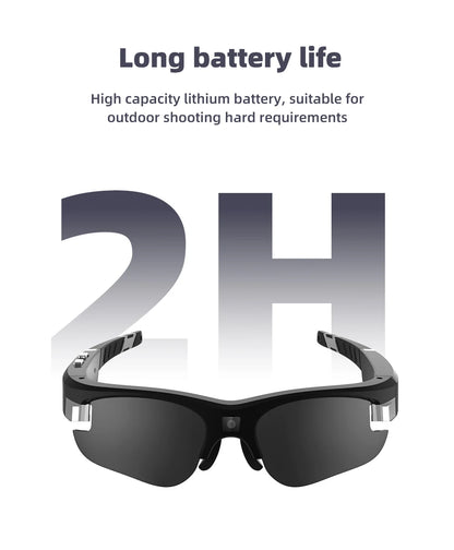 FHD Sports Video Recorder Glasses Mini Action Camera Portable Smart Cam Sunglasses Wearable Bodycam  Driving Bike Riding Outdoor