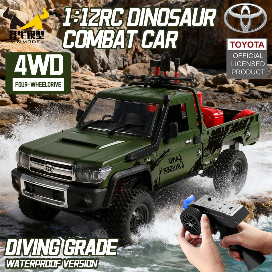 MN MODEL RC 1:12 4x4 Jungle Diving Car Climbing Off-road Wading Vehicle Rock Crawler Shovel Tool Box Truck Toy for Adult Gift