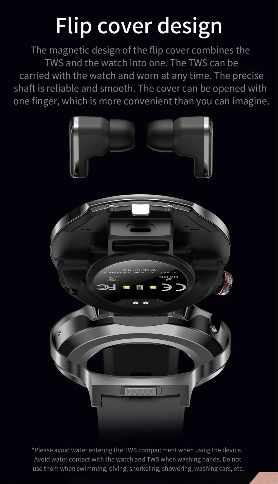 LIGE 2025 Smart Watch 2 in 1 With Earphone Smartwatch Bluetooth Call Men Watch AI Voice Heart Rate Monitor Play Music SmartWatch