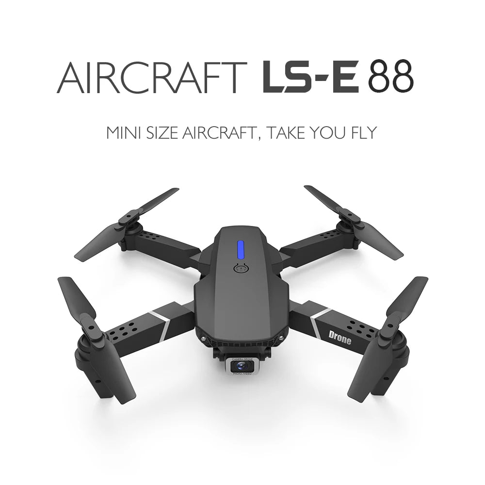 Professional Drone E88 4K Wide-Angle HD 1080P Camera WiFi FPV Height Hold Foldable RC Drone Quadrotor Helicopter Children's Toys