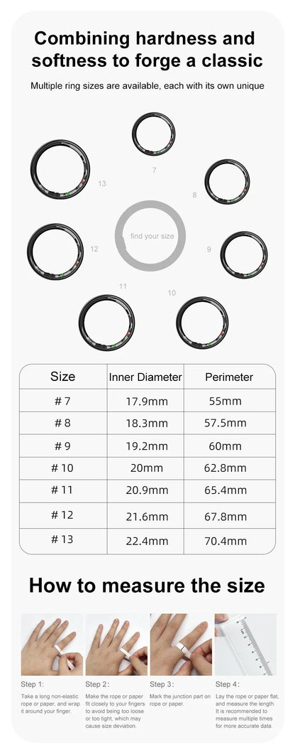 Smart Ring with Case-Skin Temperature Measure,Message Call Reminder,Sport Health Sleep Monitor,IP68 5ATM,Touch Control Rings