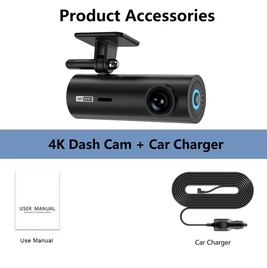 Dash Cam 4K Wifi Camera for Car Dashcam 24h Parking Monitor Dvr Para Coche Mini Kamera Samochodowa Rejestrator Video Registrator