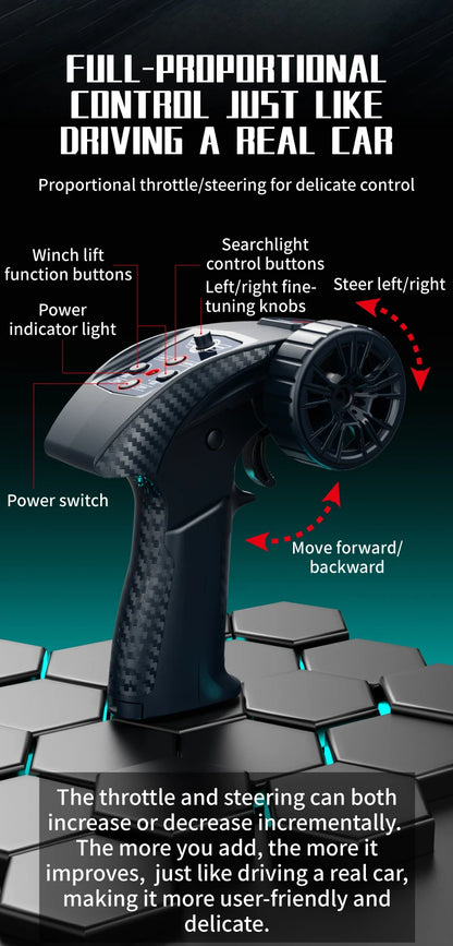 JJRC C8835 RC Car Simulation 4x4 All-terrain 2.4G Remote Control Car Off-road Climbing Electric Truck with LED Light RC Toy Gift