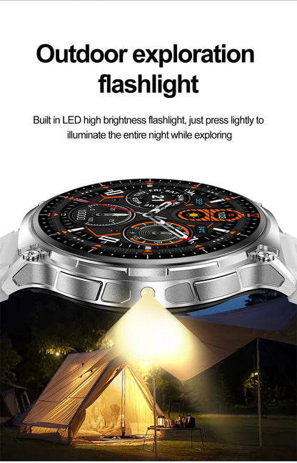 For Xiaomi New Smart Watch Men With LED Lights Outdoor GPS Motion Track Compass Waterproof Sports Watch Bluetooth Call 2024 New