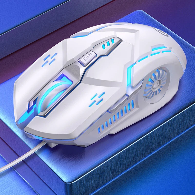 Silver Carved Mechanical Gaming Mouse, Wired, Suitable for Desktop And Laptop Use, Silent for Office And Esports.