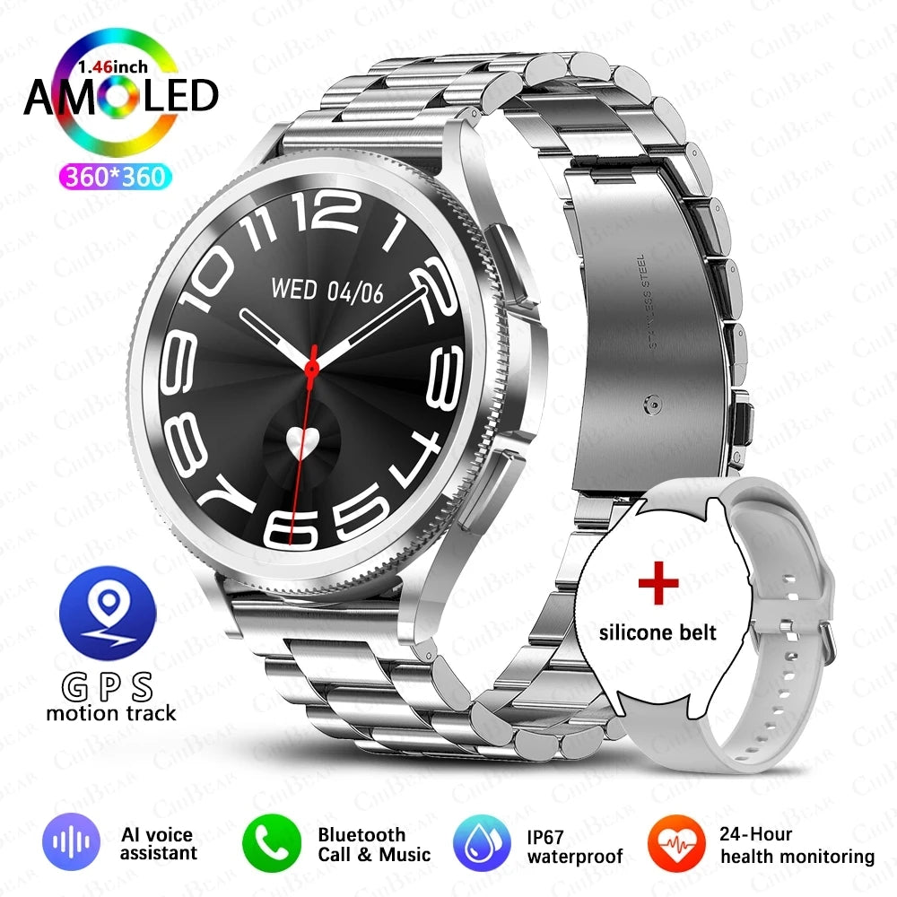 2025 New Smart Watch 6 Men's GPS Sports Fitness Waterproof Watch 100 + Sports Mode Bluetooth Call Smartwatch Android IOS
