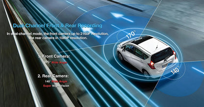 Dash Cam 4K WIFi GPS Front and Rear Night Vision Video Recorder HD 1080P Camera Auto System for car  Bicycles motorcycl summer