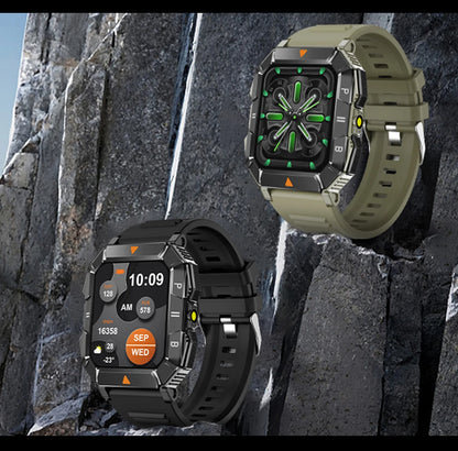 New Outdoor Rugged Military GPS Sports Track Smartｗatches Men's Waterproof Bluetooth Call Voice Assistant Heart Rate Smart Watch