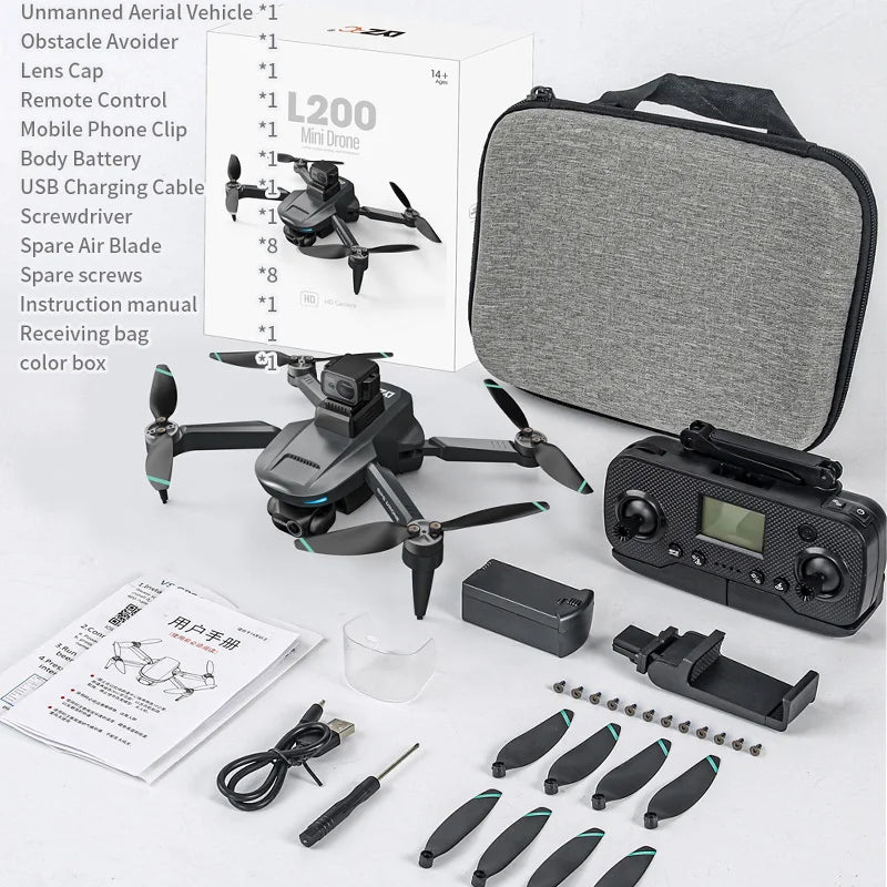 L200 PRO MAX GPS Drone with 2-axis Gimbal Professional Anti-shake 4K HD Camera FPV Drone 360° Obstacle Avoidance Quadcopter Toys