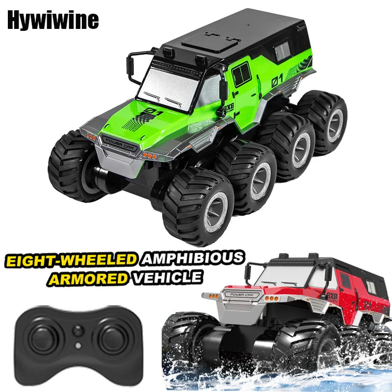 JJRC 8x8 2.4G Remote Control Car 8wd Off-road Amphibious Stunt Vehicle 8-Wheel Speed Racing Truck Waterproof Crawler Toys