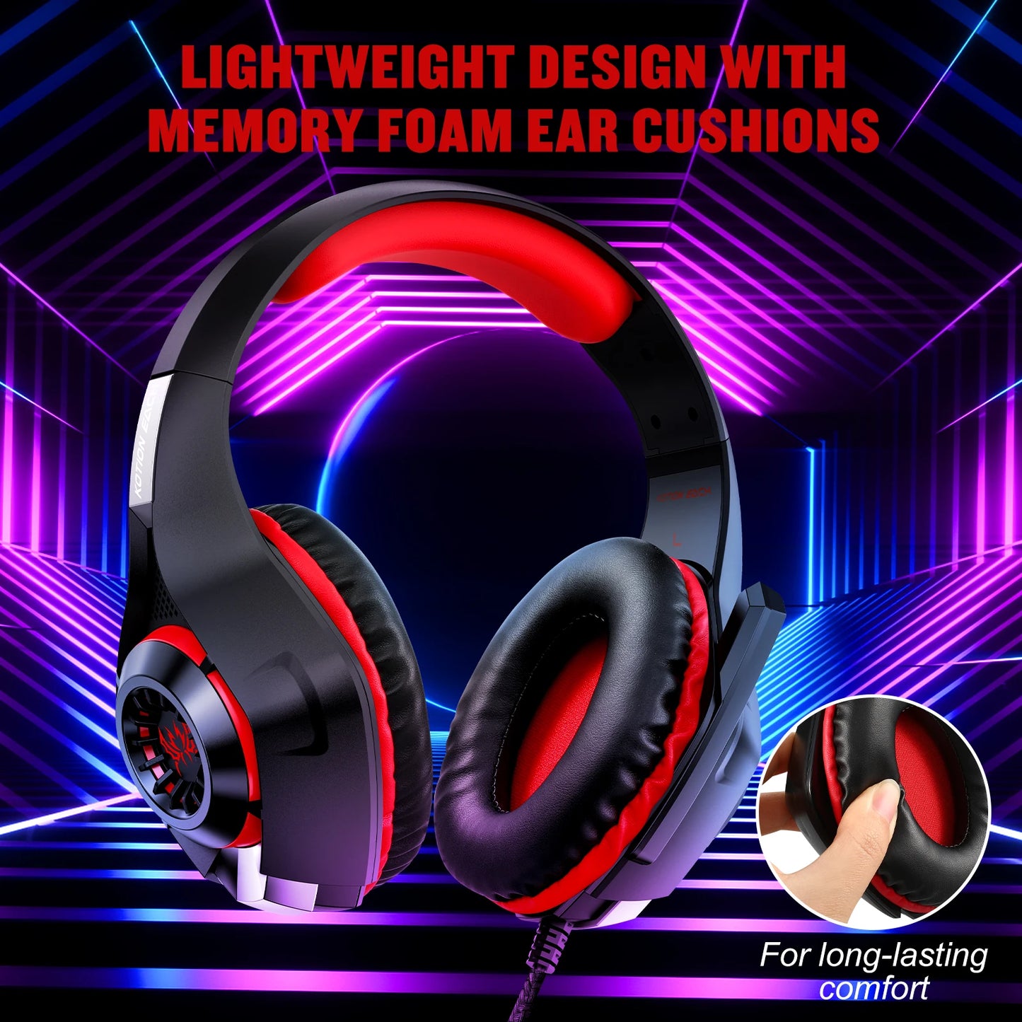 GS400 Gaming Headset with Noise Cancelling Microphone, Heavy Bass, Stereo Sound, Wired Gaming Headset for PS4, PS5, Xbox One, Sw