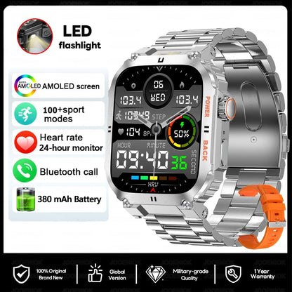 Men's Outdoor Sports Bluetooth Call Smart Watch 1.91 Inch Full Screen Touch Flashlight 110+ Sport Mode Smartwatch 2025 New