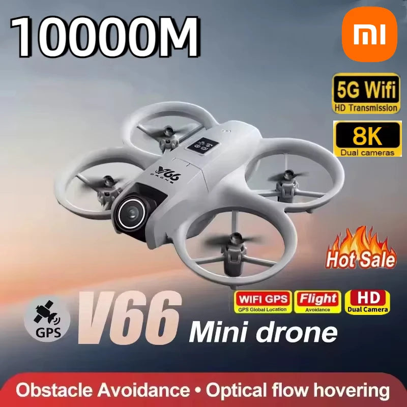 XIAOMI 10000M V66 Mini RC Aerial Drone 8K Professinal Wide Angle HD Dual Camera Intelligent Obstacle Avoidance Drone Toys New