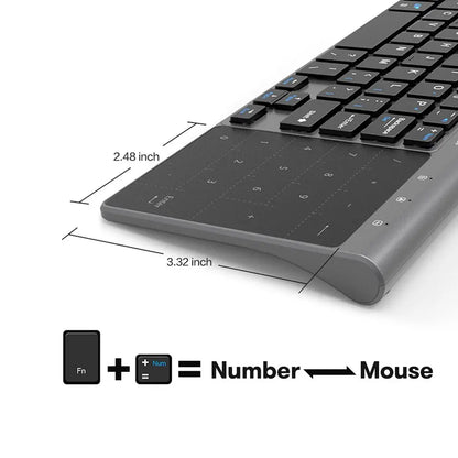 Portable Thin Numeric Keyboard 2.4Ghz Wireless  Keypad With Number Touchpad For Tablet Desktop Laptop PC Dropshipping