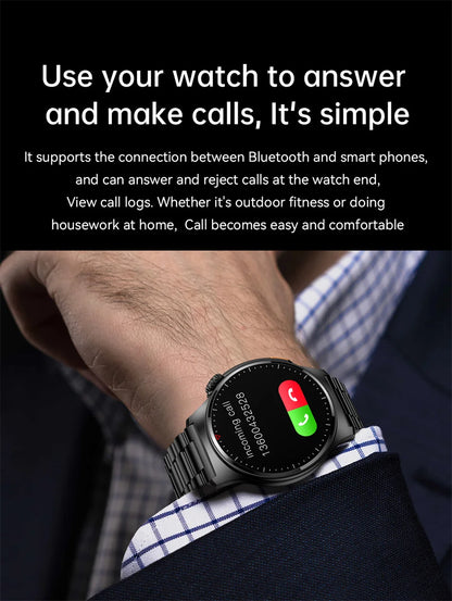 2025 New Bluetooth Call Smart Watch AMOLED HD Screen Men's Outdoor Sports Fitness Watch Health Monitoring Smartwatch Android IOS