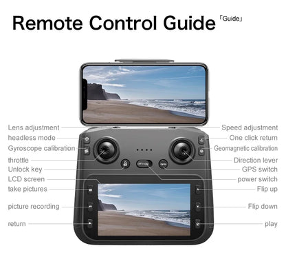 Mini Drone Professional 3-Axis Gimbal 5G WIFI GPS 8K Camera RC Drone with Screen Digital Relay Image Transmission Aerial UAV