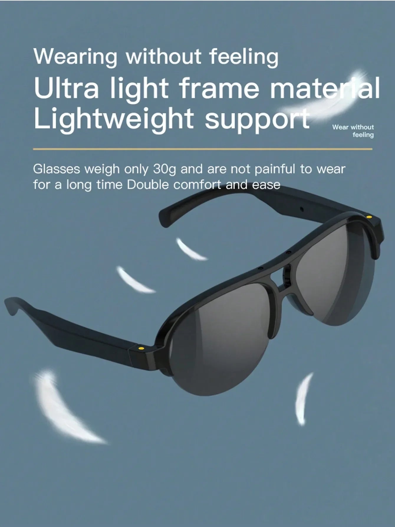 V5.3 Smart Wireless Glasses - Touch HD Lens, High Fidelity Audio, Wireless Call and Music, Rechargeable Battery, Outdoor Sports