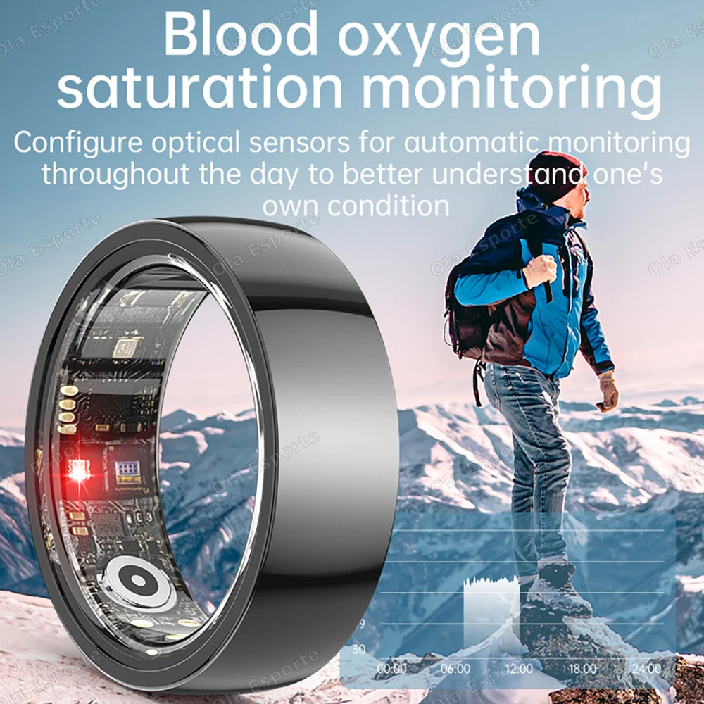 New Ceramic Smart Ring 2025 Men Women Gesture Swing Take Photos Heart Rate Blood Oxygen 5ATM Waterproof Multi-sport Mode Rings