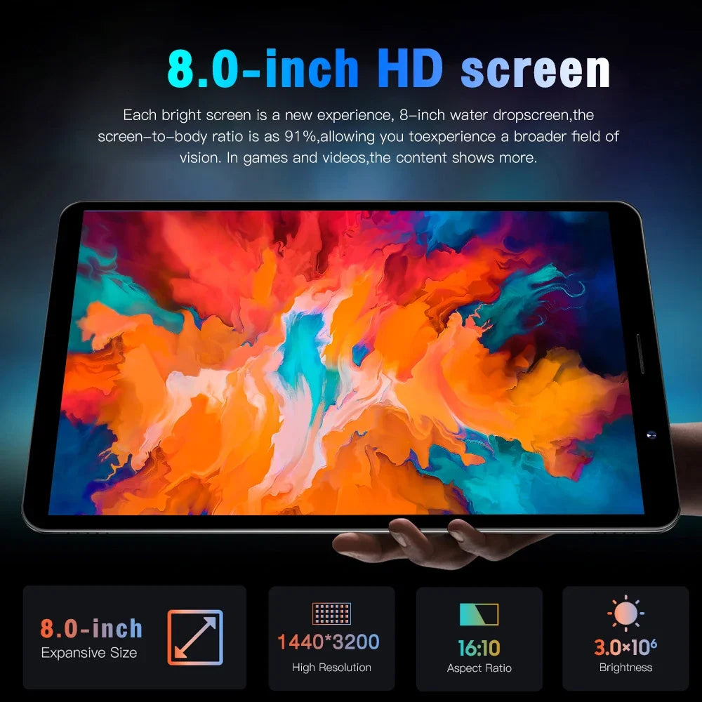 2025 Pad Tab 14 8 inch Android 12 16GB Ram 1TB Rom Dual SIM 10 Core Dimensity 9000 WPS GPS Bluetooth 10000mAh Original Tablet